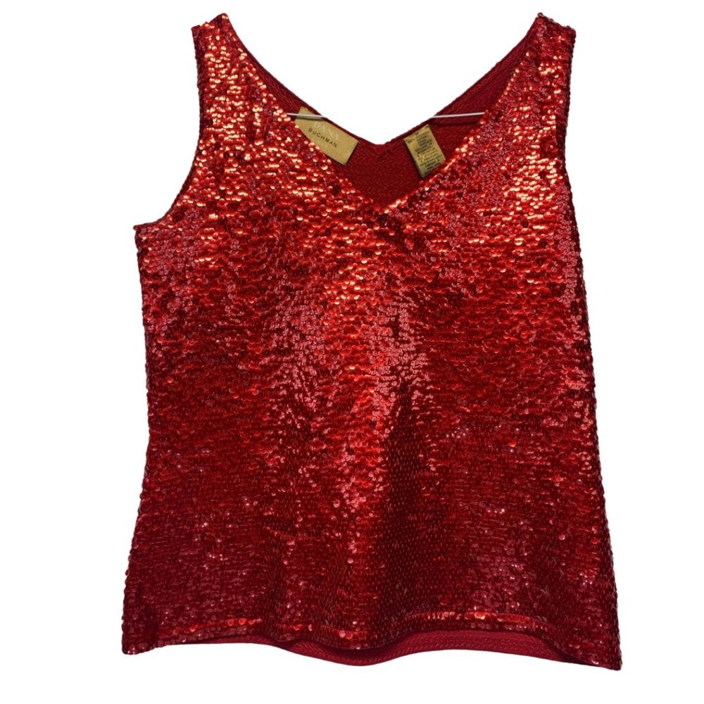 Dana Buchman Luxe Tank Red Sequin